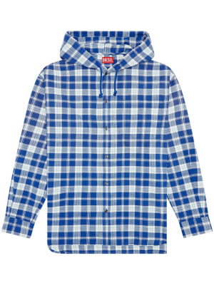 

Long-sleeved checkered hooded shirt, Diesel Long-sleeved checkered hooded shirt