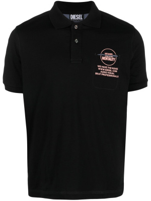 

Logo print cotton polo shirt, Diesel Logo print cotton polo shirt