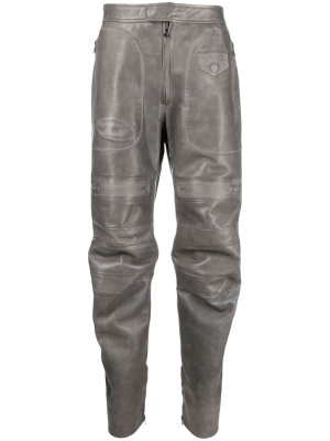 

Debossed-logo leather trousers, Diesel Debossed-logo leather trousers