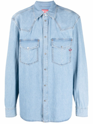 

Embroidered logo denim shirt, Diesel Embroidered logo denim shirt