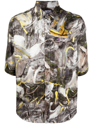 

Painterly-print short-sleeved shirt, Diesel Painterly-print short-sleeved shirt