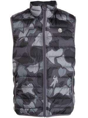 

Camouflage-print padded gilet, Billionaire Boys Club Camouflage-print padded gilet