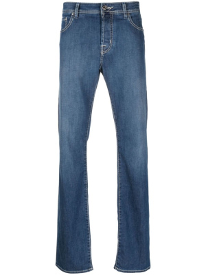 

Logo-embroidered straight-leg jeans, Jacob Cohën Logo-embroidered straight-leg jeans