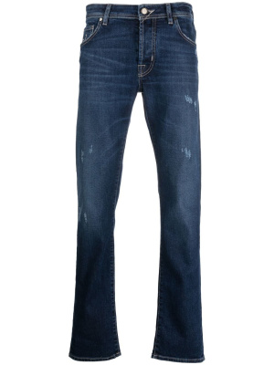 

Distressed detail slim fit jeans, Jacob Cohën Distressed detail slim fit jeans
