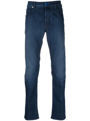 

Logo-embroidered straight-leg jeans, Jacob Cohën Logo-embroidered straight-leg jeans