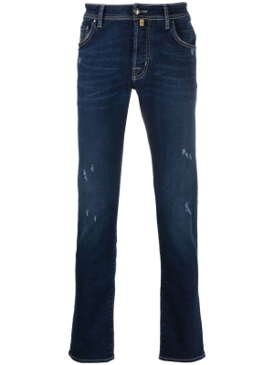 

Ripped-detail slim-cut jeans, Jacob Cohën Ripped-detail slim-cut jeans