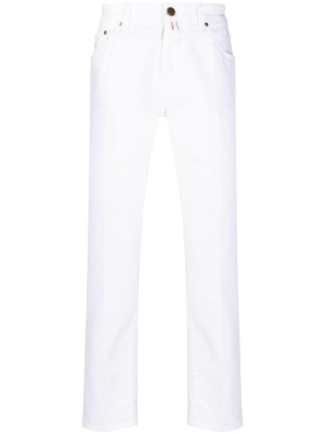 

Rear logo-patch slim-cut jeans, Jacob Cohën Rear logo-patch slim-cut jeans