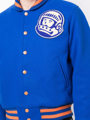 

Logo-patch striped bomber jacket, Billionaire Boys Club Logo-patch striped bomber jacket