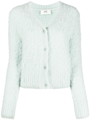 

V-neck fleece cardigan, AMI Paris V-neck fleece cardigan