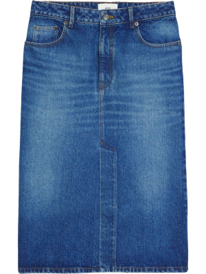

Mid-length denim skirt, AMI Paris Mid-length denim skirt