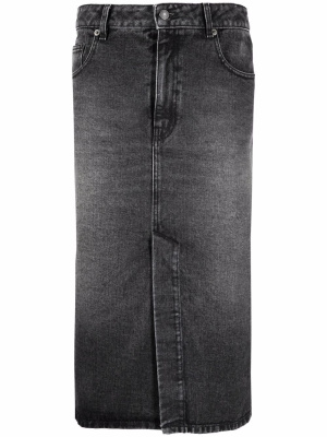 

Denim pencil skirt, AMI Paris Denim pencil skirt