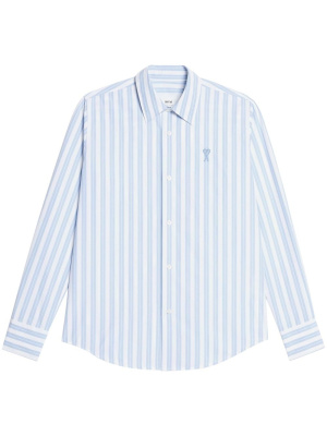 

Long-sleeve striped cotton shirt, AMI Paris Long-sleeve striped cotton shirt