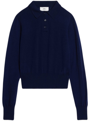 

Polo-neck merino wool jumper, AMI Paris Polo-neck merino wool jumper