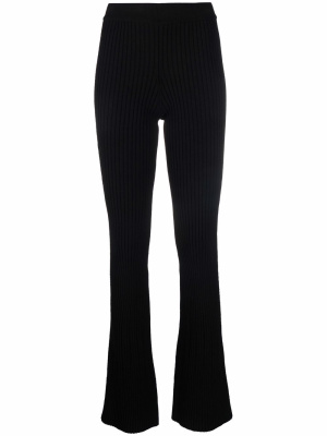 

High-waisted ribbed-knit trousers, AMI Paris High-waisted ribbed-knit trousers
