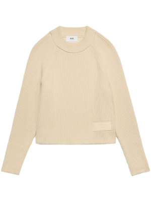 

Logo-patch knitted jumper, AMI Paris Logo-patch knitted jumper