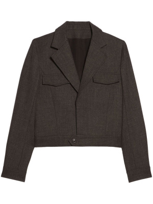 

Notched-lapel cropped jacket, AMI Paris Notched-lapel cropped jacket