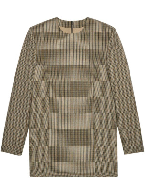 

Check-print long-sleeve minidress, AMI Paris Check-print long-sleeve minidress