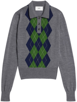 

Argyle-check knit jumper, AMI Paris Argyle-check knit jumper