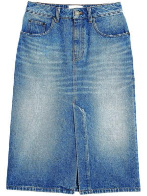 

Slit denim pencil skirt, AMI Paris Slit denim pencil skirt