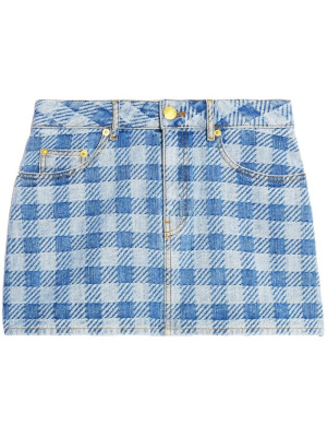 

Checked denim miniskirt, AMI Paris Checked denim miniskirt