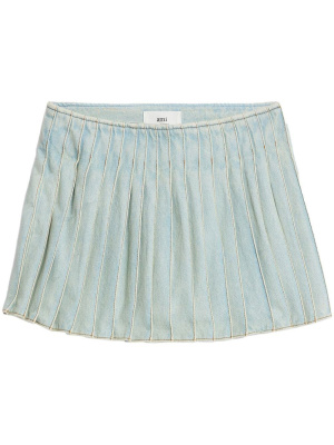

Pleated denim skirt, AMI Paris Pleated denim skirt