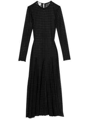 

Checked semi-sheer midi dress, AMI Paris Checked semi-sheer midi dress