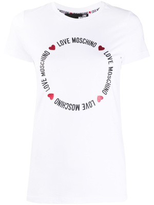 

Round Lettering logo T-shirt, Love Moschino Round Lettering logo T-shirt