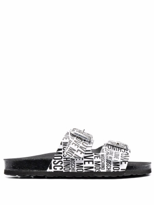

Logo-print buckle-fastening sandals, Love Moschino Logo-print buckle-fastening sandals