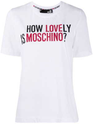 

Logo-print cotton T-shirt, Love Moschino Logo-print cotton T-shirt