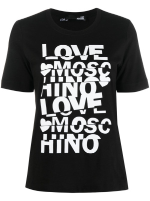 

Logo-print short-sleeve T-shirt, Love Moschino Logo-print short-sleeve T-shirt