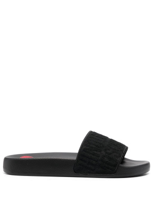 

All-over logo-print slides, Love Moschino All-over logo-print slides