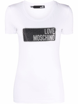 

Glitter logo-print T-shirt, Love Moschino Glitter logo-print T-shirt