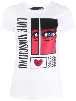 

Graphic-print short-sleeve T-shirt, Love Moschino Graphic-print short-sleeve T-shirt