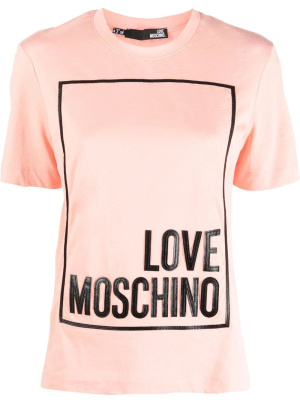 

Logo-appliqué cotton T-shirt, Love Moschino Logo-appliqué cotton T-shirt