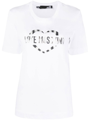 

Logo-print round-neck T-shirt, Love Moschino Logo-print round-neck T-shirt