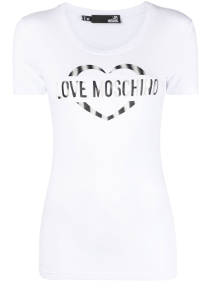 

Logo-print round-neck T-shirt, Love Moschino Logo-print round-neck T-shirt