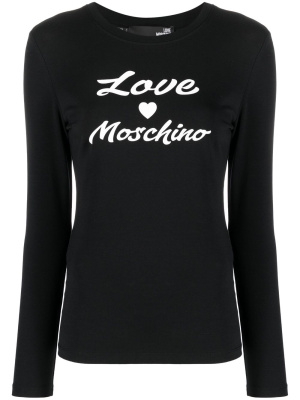 

Logo-print long-sleeve T-shirt, Love Moschino Logo-print long-sleeve T-shirt