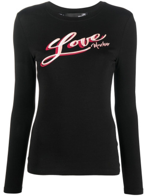 

Logo-print long-sleeve T-shirt, Love Moschino Logo-print long-sleeve T-shirt
