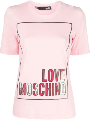 

Logo-print short-sleeved T-shirt, Love Moschino Logo-print short-sleeved T-shirt