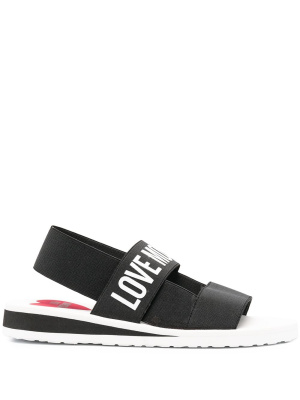 

Logo-print slingback sandals, Love Moschino Logo-print slingback sandals