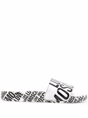 

Logo print slides, Love Moschino Logo print slides