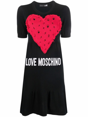 

Heart-patch A-line dress, Love Moschino Heart-patch A-line dress