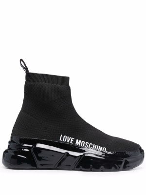 

Logo-print sock sneakers, Love Moschino Logo-print sock sneakers