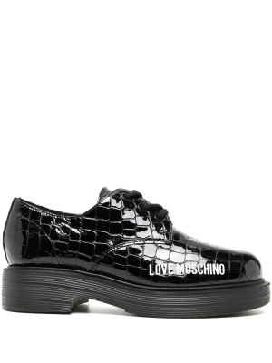 

Crocodile-effect lace-up shoes, Love Moschino Crocodile-effect lace-up shoes