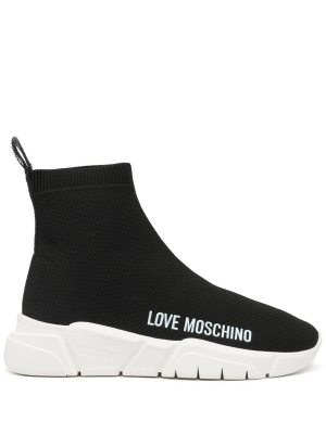 

Logo-print slip-on sneakers, Love Moschino Logo-print slip-on sneakers
