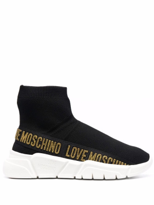 

Debossed-logo sock sneakers, Love Moschino Debossed-logo sock sneakers