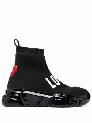 

Logo print sock sneakers, Love Moschino Logo print sock sneakers