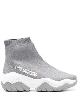 

Logo-print sock sneakers, Love Moschino Logo-print sock sneakers