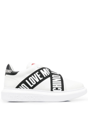 

Logo-tape low-top sneakers, Love Moschino Logo-tape low-top sneakers