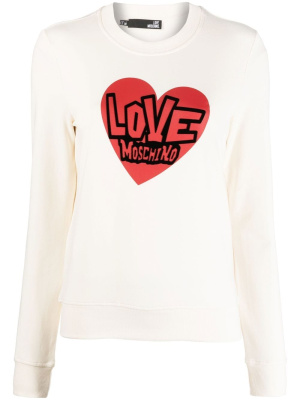 

Heart-print logo sweatshirt, Love Moschino Heart-print logo sweatshirt